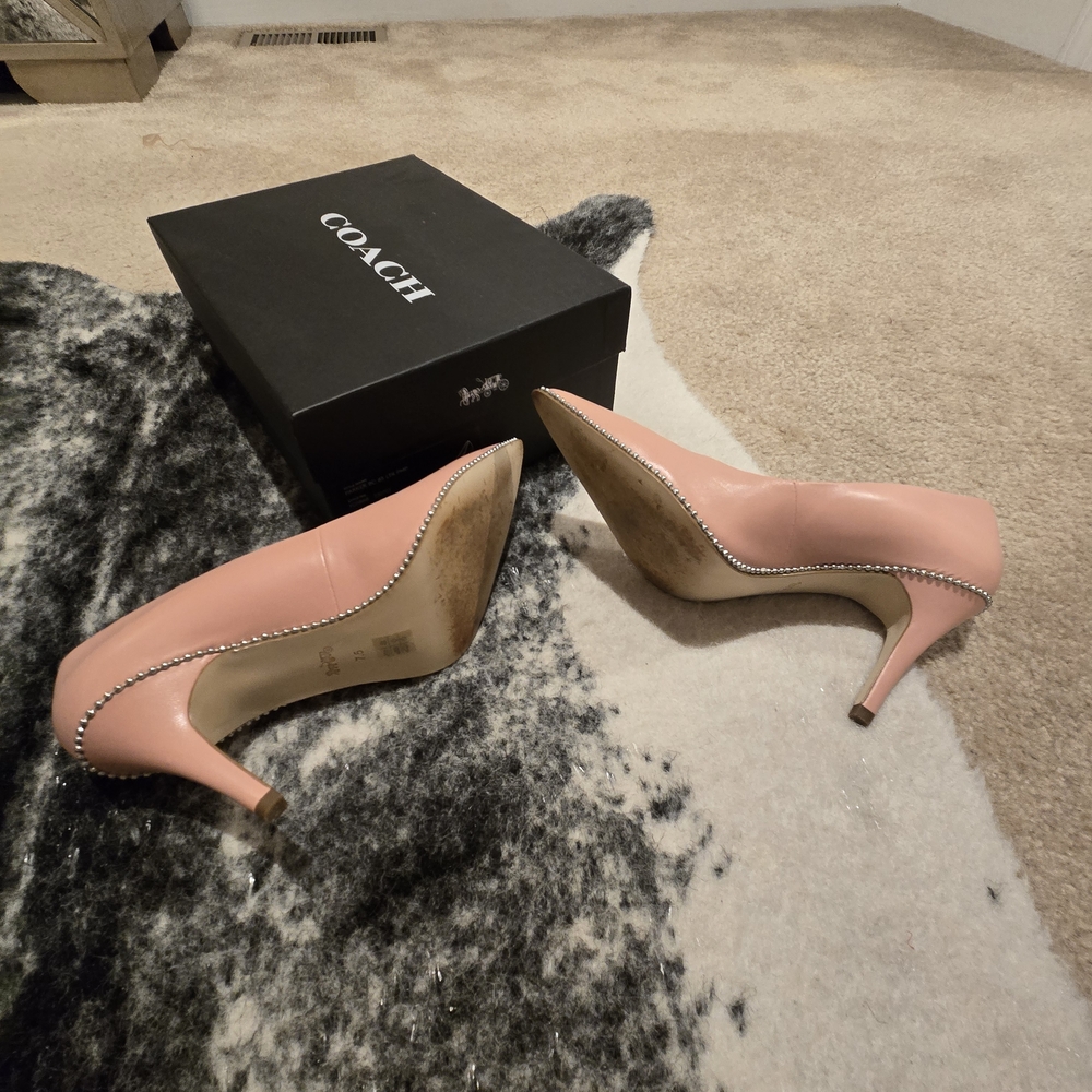 Coach Pink Studded 3" Heels - Picture 5 of 10